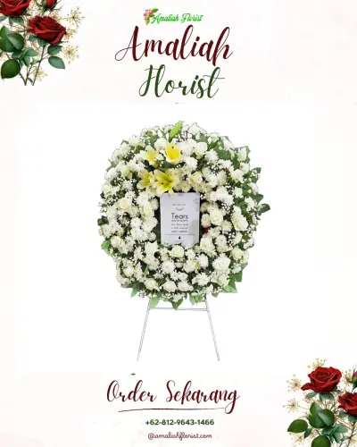 Krans Bunga Duka Cita di Jambangan
